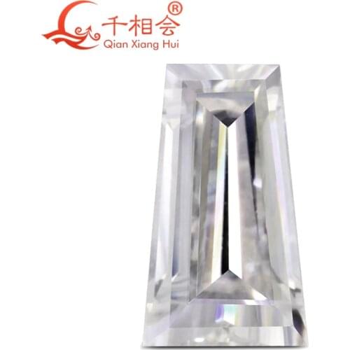 White color white trapezoid shape dia mond cut Sic material moissanites loose gem stone qianxianghui