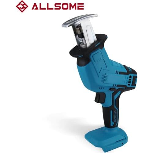 ALLSOME Cordless Reciprocating Saw Portable Electric Saw Wood Metal Cutting Machine Adjustable Speed Portable Electric Saw
