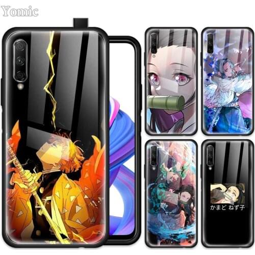 Demon Slayer Kimetsu No Yaiba Case for Huawei Honor 8X 9X 10 Lite 20 V30 Pro Y6 Y7 Y9 Nova 5T 6 SE 5G Tempered Glass Phone Cover
