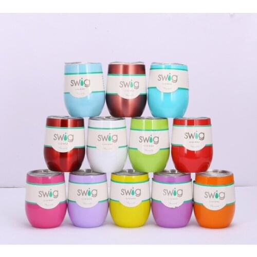Swig eggshell cup double vacuum stainless steel wine heat preservation cup spray plastic egg cup customized wholesale