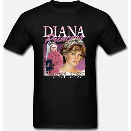 Homage-Men-Princess-Diana-Pink-T-Shirt-Tshirt-Men-Black-Short-Sleeve-Cotton-Hip-Hop-T