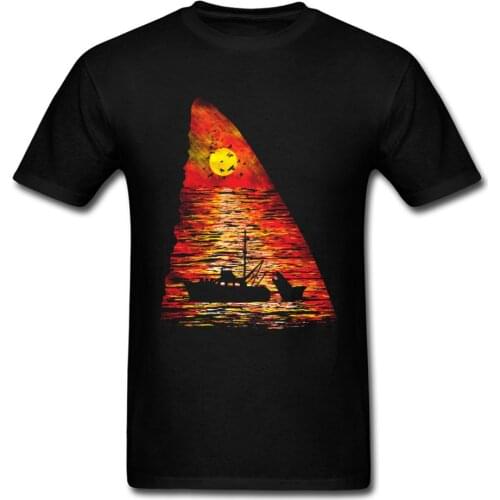 Ocean Predators T Shirt All Cotton Tshirts For Men Europe T-Shirt Shark Sunset New Arrival Summer Clothes Birthday Gift Top Tees