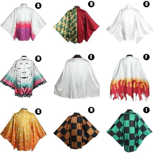 Anime Demon Slayer Kimetsu No Yaiba Tanjiro Kamado Cosplay Costume Men Kimono Summer Cool Jackets Halloween Party Decor