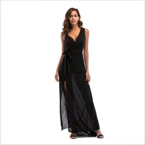 Nice Pop Products Women V-Neck Boho Long Maxi Dress Evening Party Beach Sun Dress Fashion Discount Fashion