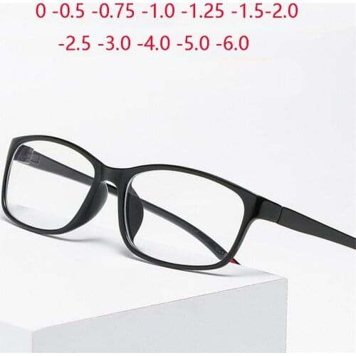 Blue Light Blocking Myopia Lens Prescription Spectacles TR90 Square Chameleon Short-sight Eyewear Diopter 0 -0.5 -0.75 To -6.0