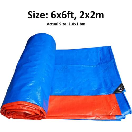 Lvju Waterproof Tarpaulin 6x6ft 2x2m PE Poly Tarp Tarpaulin Cover For Outdoor Awnings
