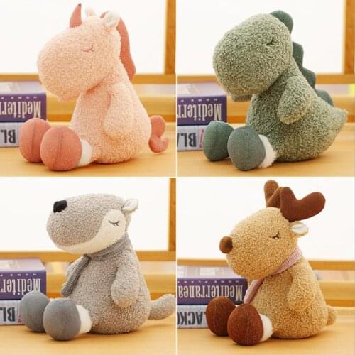 Kawaii Dinosaur Unicorn Reindeer Soft Doll Pillow Baby Smoothing Accompany Plush Toy Cute Sofa Bedside Decor Cushion Gift Kid