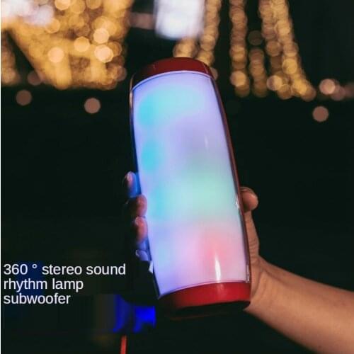 Powerful Portable Bluetooth Speaker Wireless Bass Column Wireless Speaker with LED Night Light TF Card FM Radio Boombox Built-in