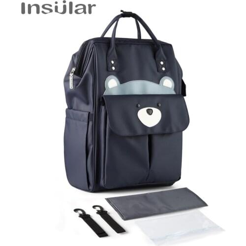 Insular Cartoon Design Diaper Bag Backpack Waterproof Mommy Maternity Nursing Bag Large Capacity Travel Stroller Bag