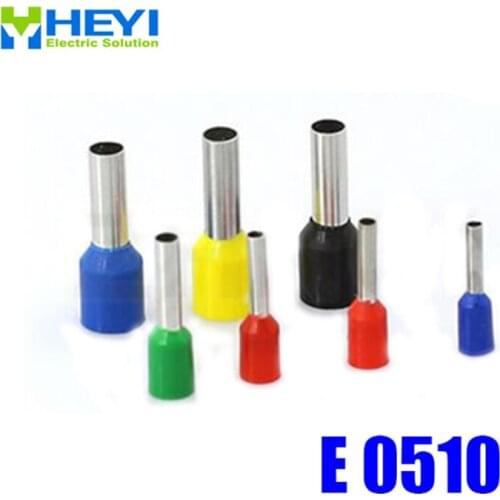 Top quality 100pcs/lot E1510 AWG#16 Tube Insulated End Terminals Copper Crimp Terminals