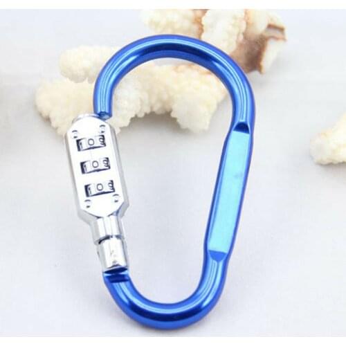 1 Pc D-Shaped 3 Digit Climbing Travel Padlock Suitcase Bag Code Combination Security Lock climbing buckle outdoor Accessories