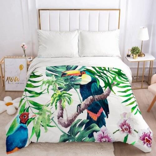 1pc Duvet Cover with Zipper Comforter Blanket Quilt Cover 200*200/90/135/150 3D Country Toucan Bedding Drop ship