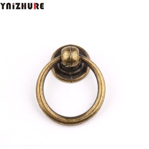 1PC Vintage Bronze Cabinet Knob Zinc Alloy Drawer Pull Ring Hardware for Kitchen Cupboard Closet Door Handles