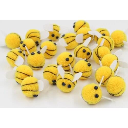 10pcs 20mm Pompom Plush Ball bee Soft Pompoms for Craft DIY Supplies Home Decoration Garment Sewing on Cloth Accessories
