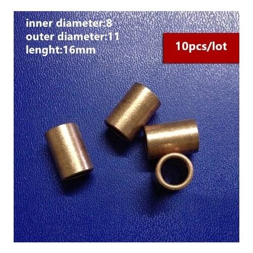 10pcs/lot Powder Metallurgy Self-lubricating Bearing Inner Diameter 8mm Outer Diameter 11mm Lenght 16mmiron Copper Base Bearing