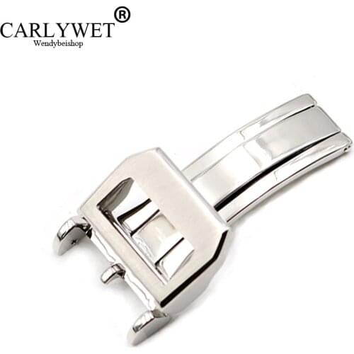 18mm Deployment watch band strap buckle clasp Silver polished brushed High quality Stainless Steel without logo