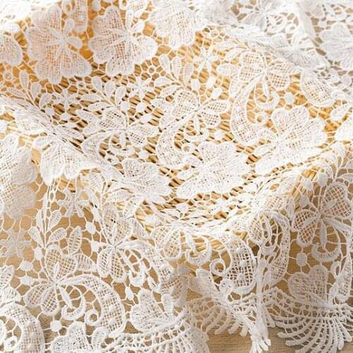 2yards Latest African Lace Fabric 2019 High Quality Water Soluble Embroidery Milk Silk French Lace Fabric Nigerian Wedding Dress