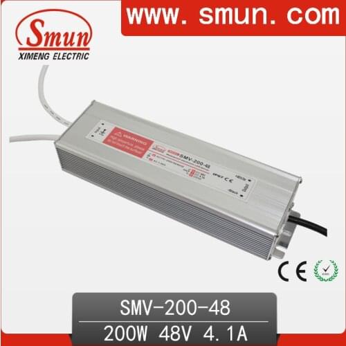 200W 48V 4A Outdoor Waterproof IP67 Switching Led Driver Led Power Supply With CE RoHS SMV-200-48