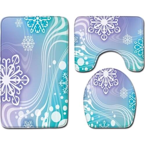 3pcs/set Vintage Cartoon Print Anti-slip Bathroom Floor Mat Home Decor Shower Non-Slip Rug Bath Door Mats