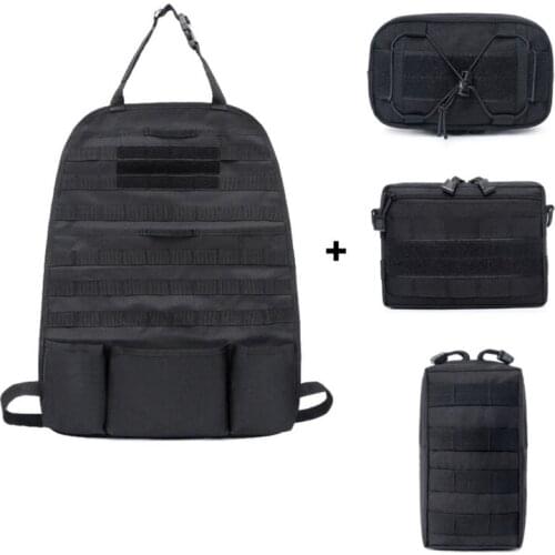4 PC Detachable Multifunction Bag Pack Pouch Outdoor Tactical Bag Molle Strap Belt Hunting Waist Backpack