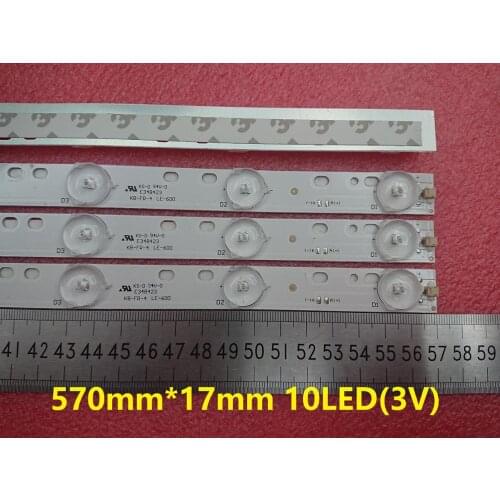 New 6 PCS/lot10LEDs*3V 32'' 570mm*17mm LED Backlight Lamps LED Strips Optical Lens Fliter for TV Monitor Panel