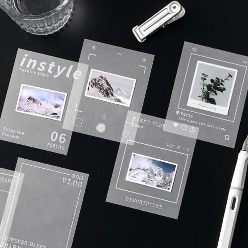 8packs/LOT collage card series creative simplicity material package message sulfuric acid paper memo pad