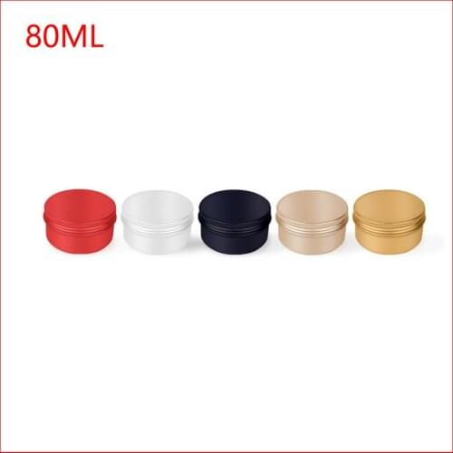 80ml aluminum jar 80 gram metal cream jar silver aluminum tin, 80g metal cosmetic container red/black/yellow/silver 100pcs/lot