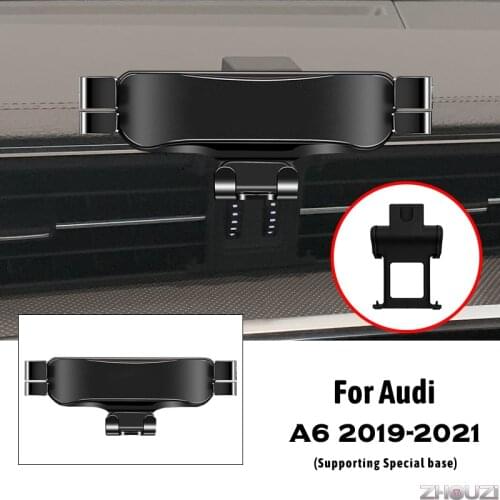 Car Mobile Phone Holder For Audi A6 2019-2021 Air Vent Outlet Clip Mounts Stand GPS Gravity Navigation Bracket Car Accessories