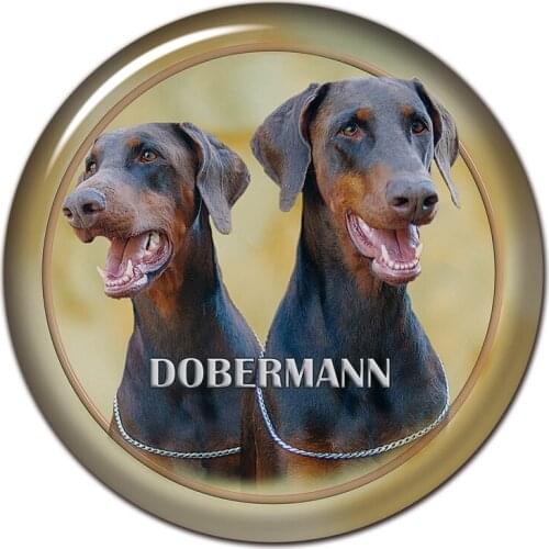 B0841# 13CM/17CM Self-Adhesive Decal Dobermann Dog V3 Car Sticker Decors on Bumper Rear Window Laptop