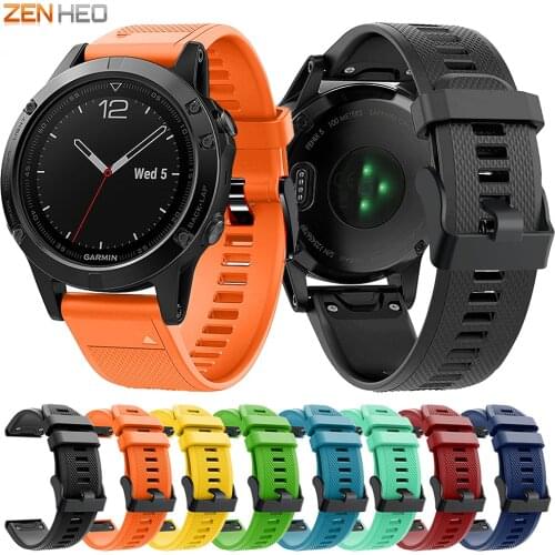 22mm Silicone Watchband For Garmin Fenix 5/5 Plus Quick Release Easy Fit Smart Watch Band Strap for Garmin Forerunner 935 945