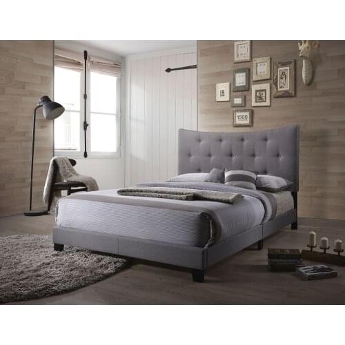 Venacha Queen Bed in Gray Fabric Bedroom Furniture for Livingroom US Warehouse