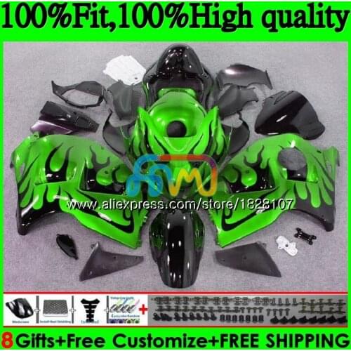Injection For SUZUKI Hayabusa GSXR 1300 GSXR-1300 57BS.263 GSXR1300 08 Green flames 13 14 15 16 2008 2013 2014 2015 2016 Fairing