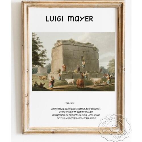 Luigi Mayer Home Decor Prints Poster, Monument Between Tripoli And Tortosa From Views In The Ottoman Dominions Canvas Painting