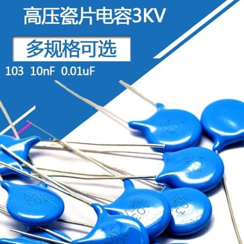 3KV High voltage ceramic capacitor 103m 10nF Plug-in ceramic capacitor 3000V10NF