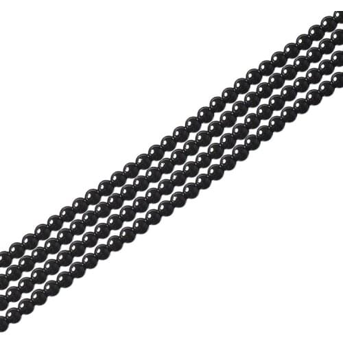 Hematite Round Stone Beads Pick Size 3mm Black Hematite Stone Loose Beads 16inch For Handmade Bracelets H681