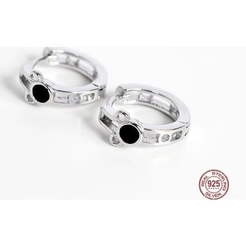 LKO Cute Mini Mouse Hoop Earrings 925 Sterling Silver 2021 Trendy Accessories Charm Jewelry For Women Cartoon Mouse Earrings