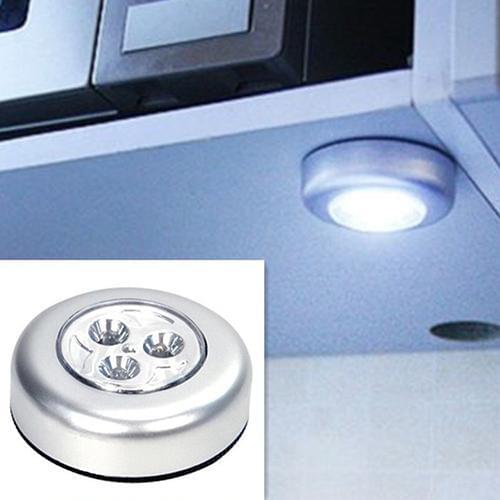 Mini Useful Wall Light Kitchen Cabinet Closet Car 3 LED Wireless Push Touch Lamp fashion