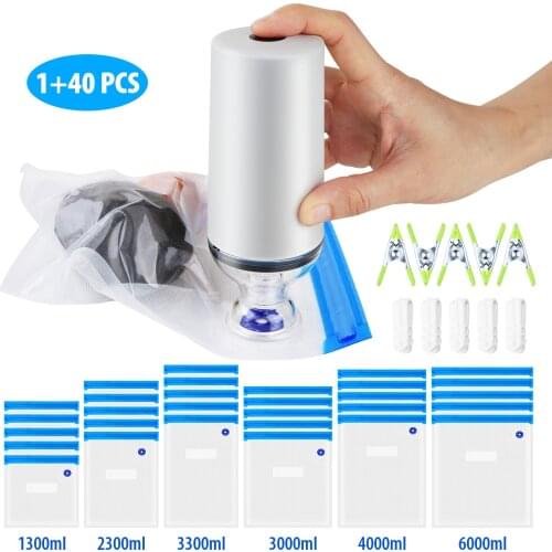 Reusable Food Vacuum Sealed Bag Handheld Sealing Packaging Tool Kitchen Ziplock Packaging Eco-Friendly Storage Keep Food Fresh