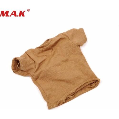 1:6 scale male man clothes brown T shirt models for 12 inches man boy clothing set action figures body accessory