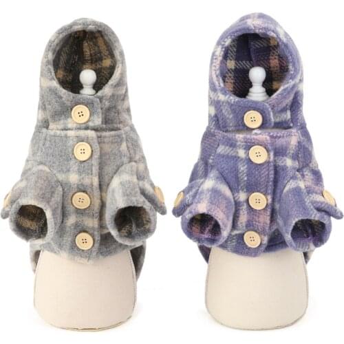 Dog Clothes Winter Warm Pet Dog lattice Coat Puppy Chihuahua Clothing Hoodies Windbreaker For Small Medium Dogs Puppy Outfit