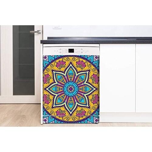 Wholesale 3D Dishwasher Refrigerator Freeze Sticker Fashion Pattern Art Fridge Door Cover Wallpaper Kitchen Wall Stickers