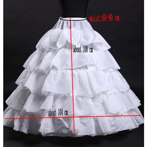 Petticoat For Wedding Dresses 5 Layers Women Underskirt White Black jupon crinoline hoop skirt