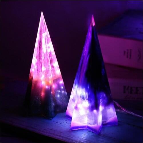 Transparent Silicone Mould Resin Decorative Craft DIY Five-sided hexagonal cone night light Mold epoxy resin molds for jewelry