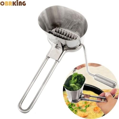 OBRKING Manual Vegetable Herb Grinder Stainless Steel Parsley Shredder Chopper for Spice Pepper Vegetable Grater Kitchen Helper