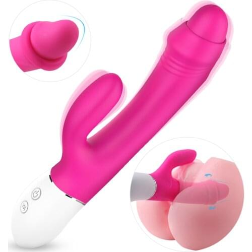 Sobbie G-Spot Clitoral Stimulation Sex Toys Double-Layer Silicone Simulation Penis Rabbit Ears 9 Frequencies Vagina Adult Games