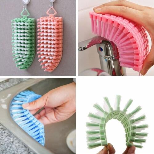 Bendable Bristle Brush Wall Ceramic Tile Floor Cleaning Brushes Hangable Brush K0AB