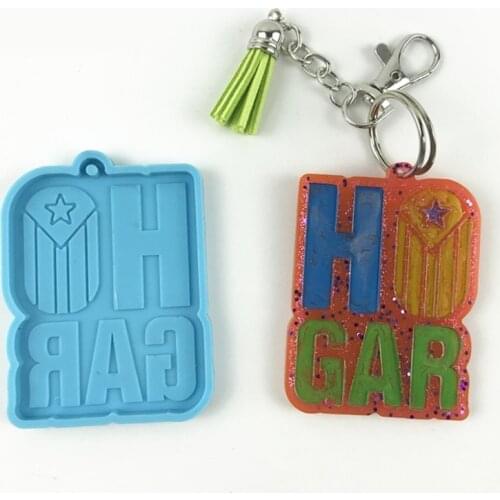 DIY GAR Keychain Silicone Epoxy Mold DIY Keychain Pendant Jewelry Crafting Mould for Valentine Love Gift Craft