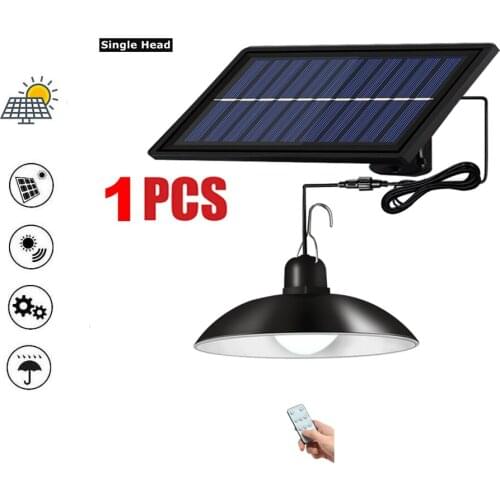 Remote 30 led 2 head Retro Lampshade Solar Pendant Light Outdoor Indoor Solar Lamp Lighting Lamp for Camping Home Garden Yard