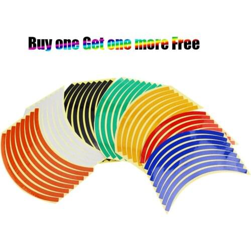 16 Strips Reflective Sticker Motocross Bike Motorcycle Sticker For 10' 18' Motorcycle Auto Wheel Rim Motorbike Moto Stickers