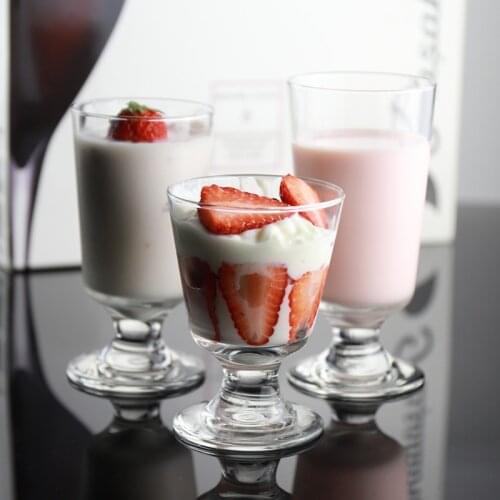 Heat-resistant Glass Juice Dessert Cup Transparent Salad Milk Tea Cup Creative Ice Cream Goblet Household Wine Glass Drinkware
